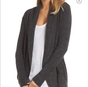 Barefoot Dreams Cozy Chic Lite Circle Cardigan In Carbon/ Black Size XS/S  NWT